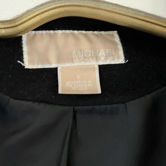 Michael Kors Black Wool Pea Coat Toggle Hood | Size 6 - Picture 5 of 11